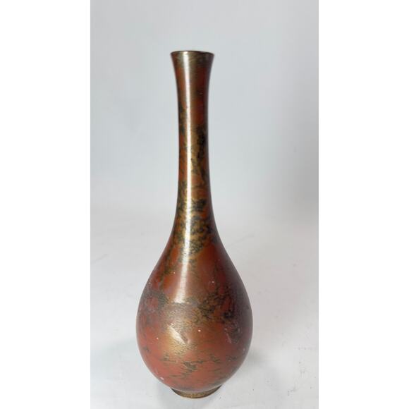 Vintage Mid Century OMC Japanese Murashido Bronze Bud Vase w/tag - Picture 4 of 6